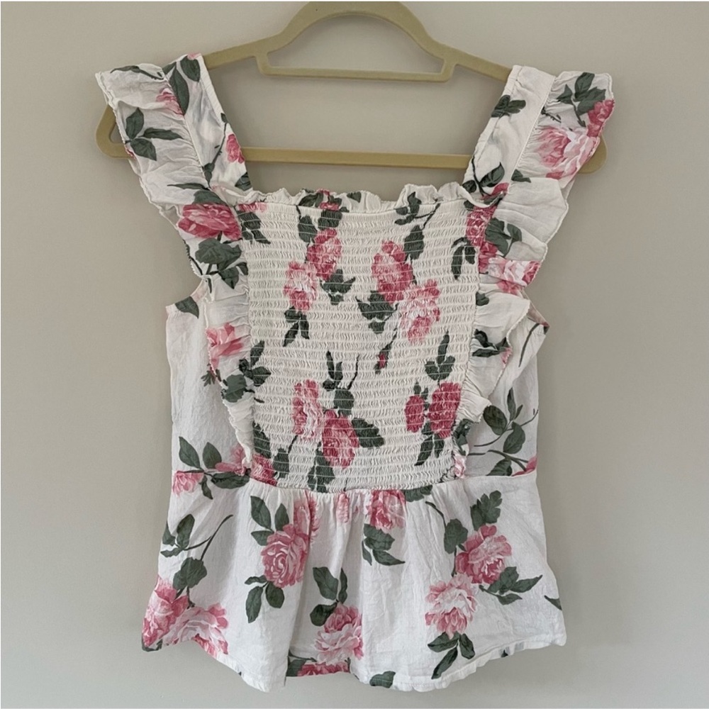 Old Navy Match the Family Flutter Sleeve Floral Smocked Shirt